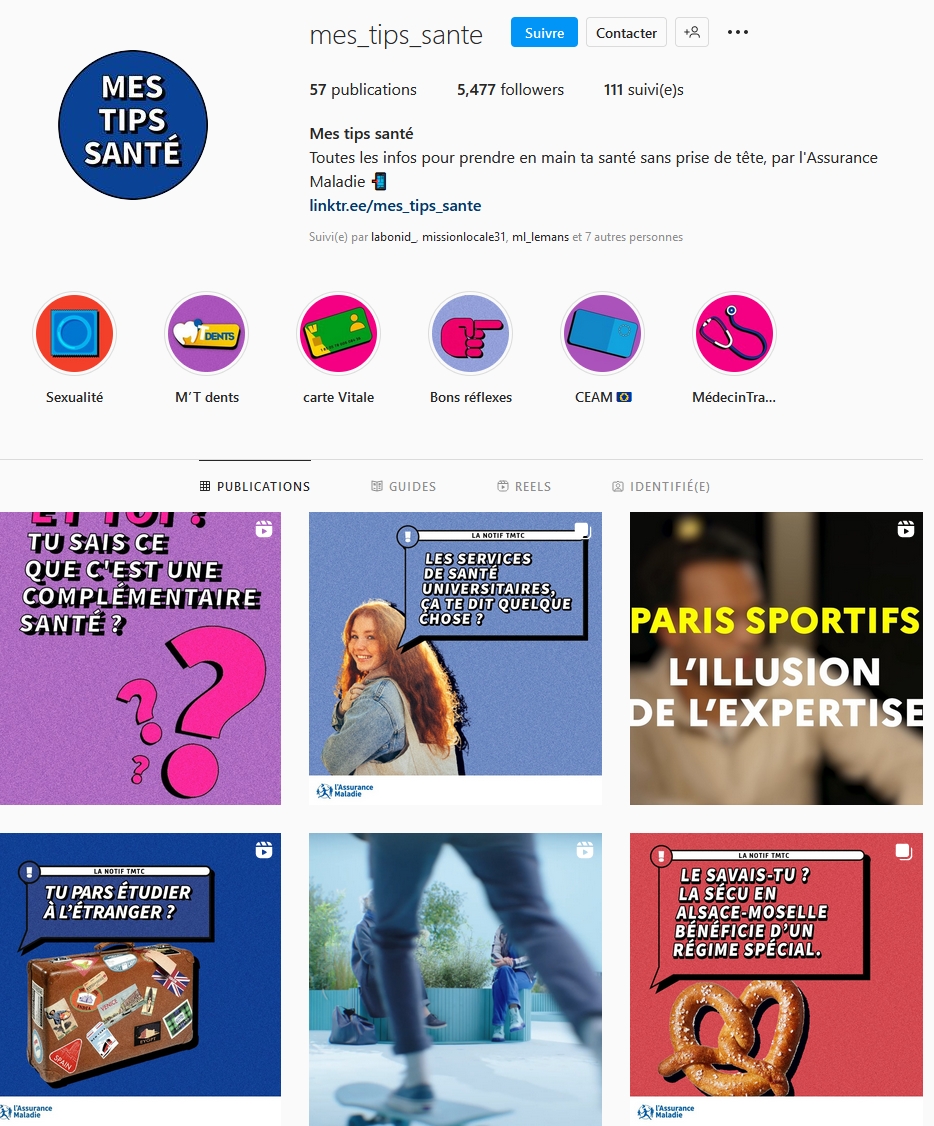 [Assurance Maladie] « Mes tips santé », le compte Instagram santé à ...