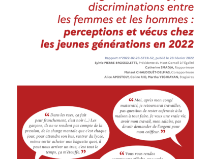 Le rapport HCEFH sur sur les stéréotypes et représentations femmes hommes auprès des jeunes générations est en ligne